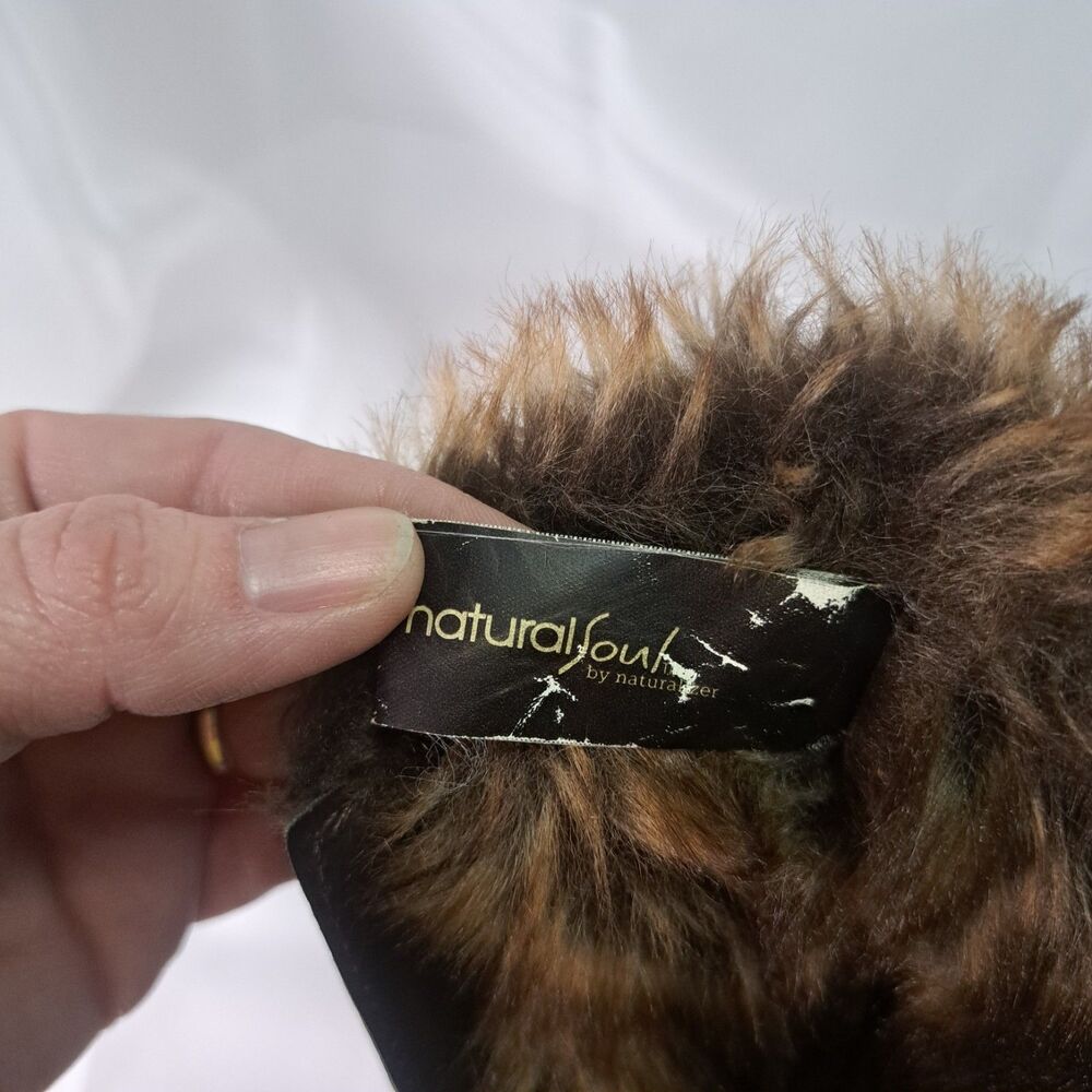 Natural Soul FASANO Brown Faux Fur Lined Mid-Calf Boots Women's 7.5 Zip Strap - Picture 3 of 10